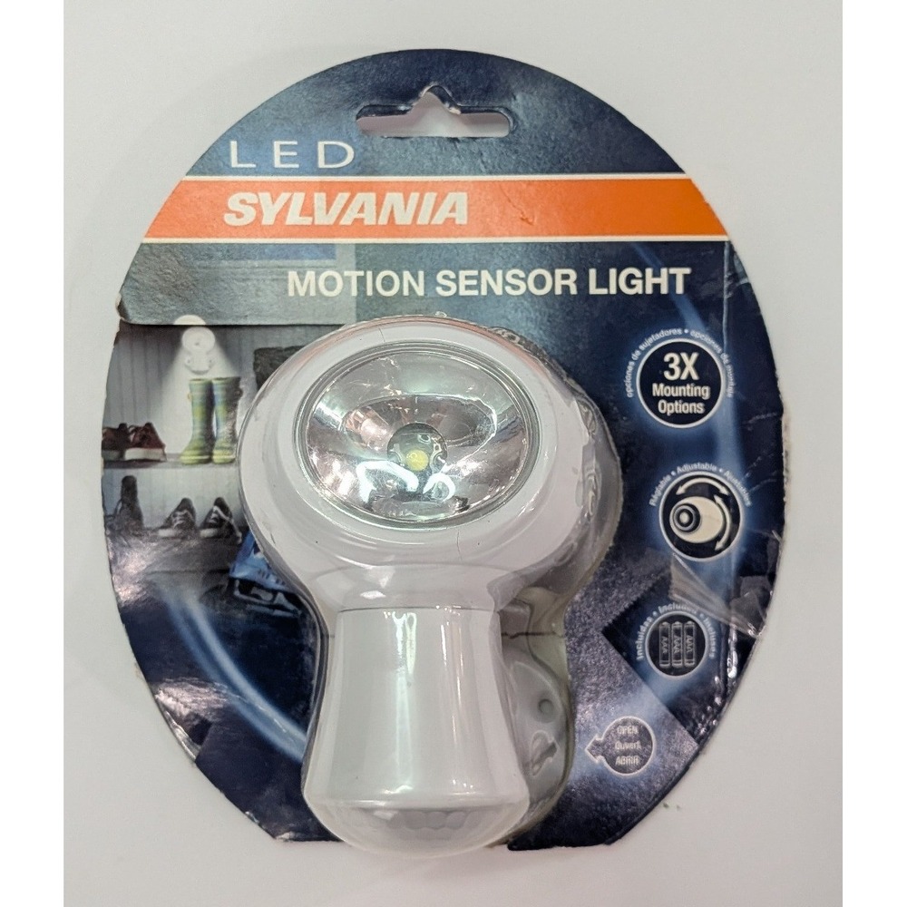 Sylvania LED Motion Sensor Light Unisex OS White New Battery Operated Adjustable